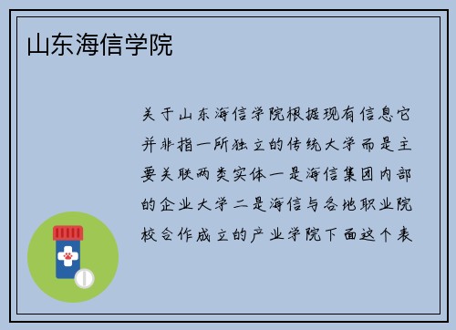 山东海信学院
